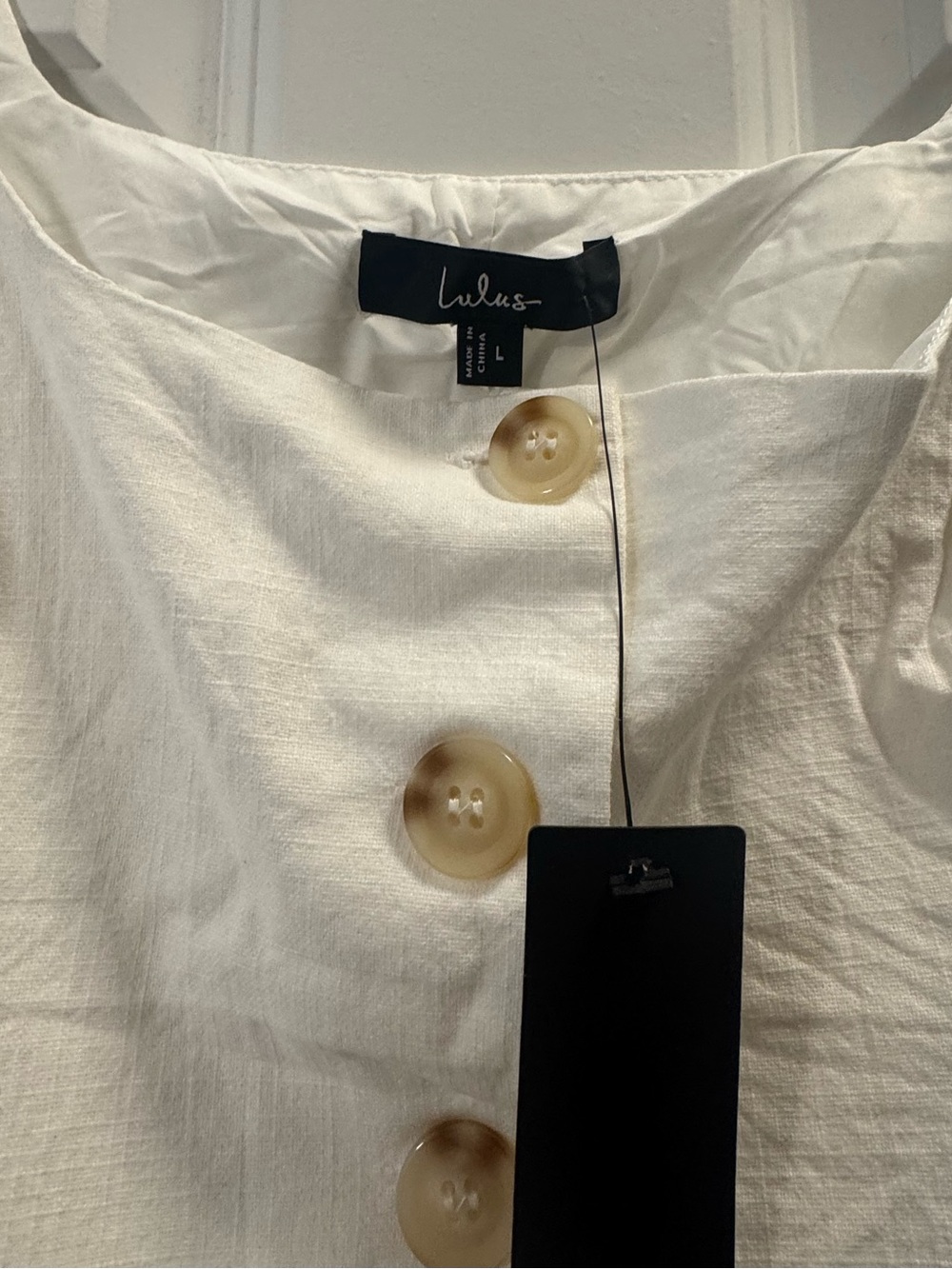 Lulus Sleeveless White Button-Front Square Neck Top - Picture 6 of 8
